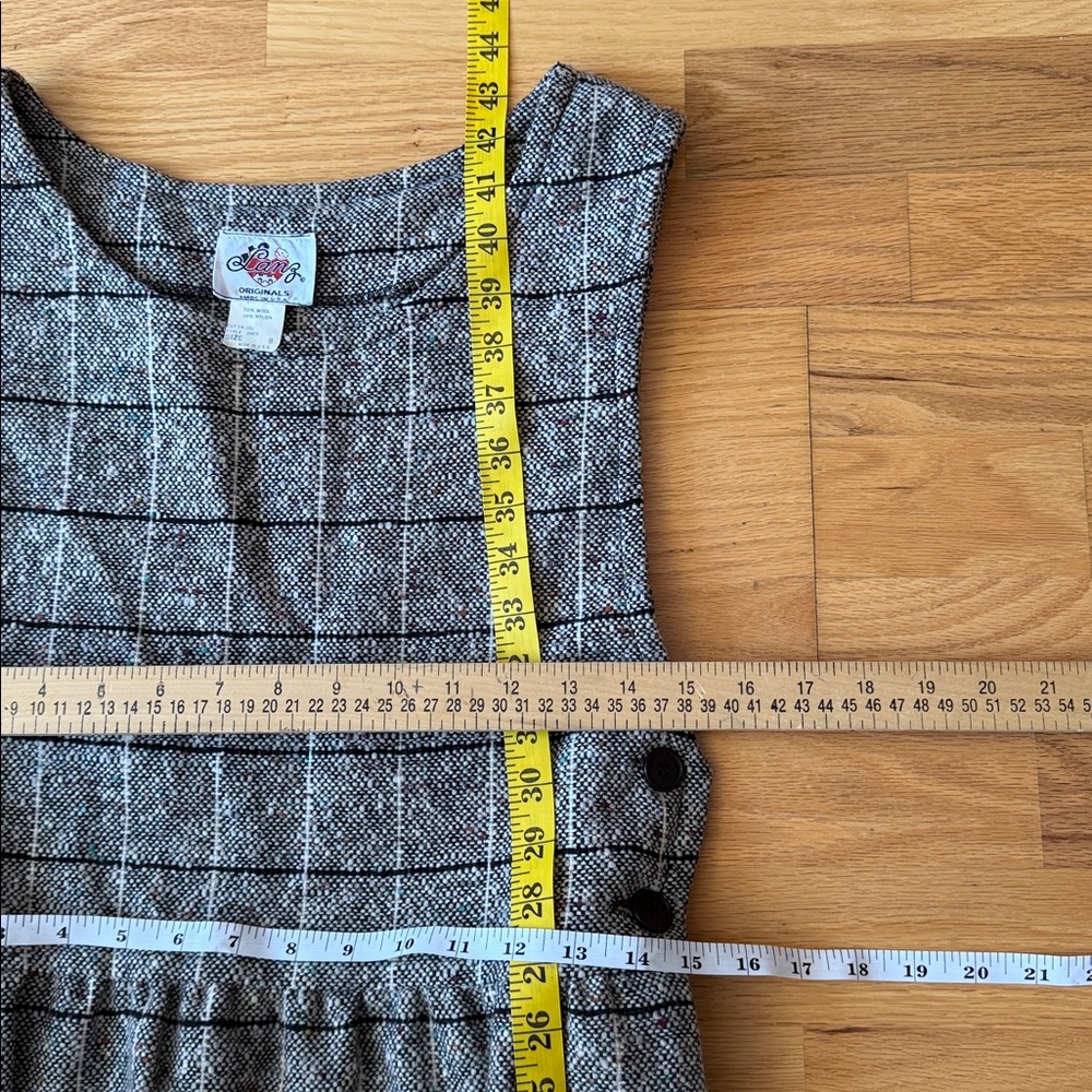 📍FIRM📍Vintage Tweed Dress Set Plaid wool - Picture 14 of 16